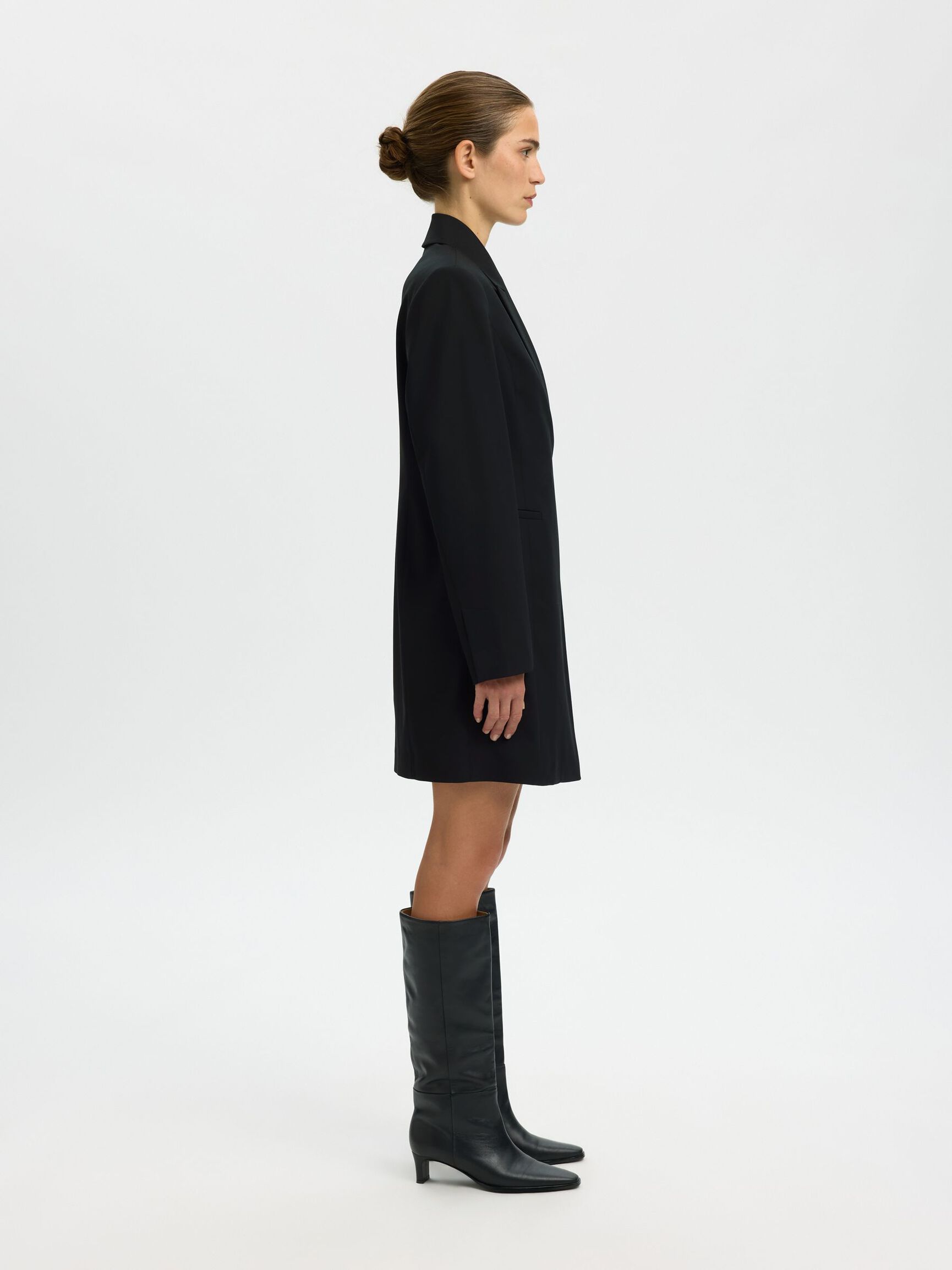 STRUCTURED BLAZER DRESS, Black, highres