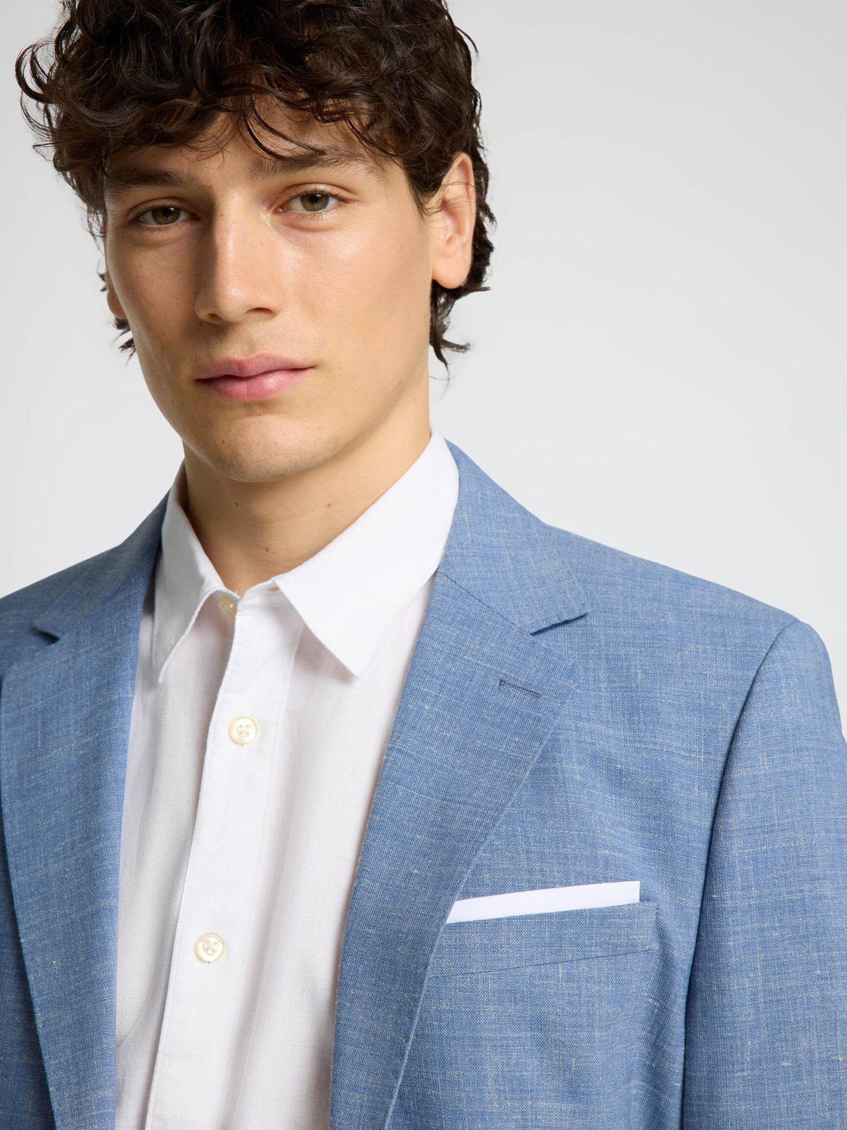 SLIM FIT SINGLE-BREASTED BLAZER, Stonewash, highres