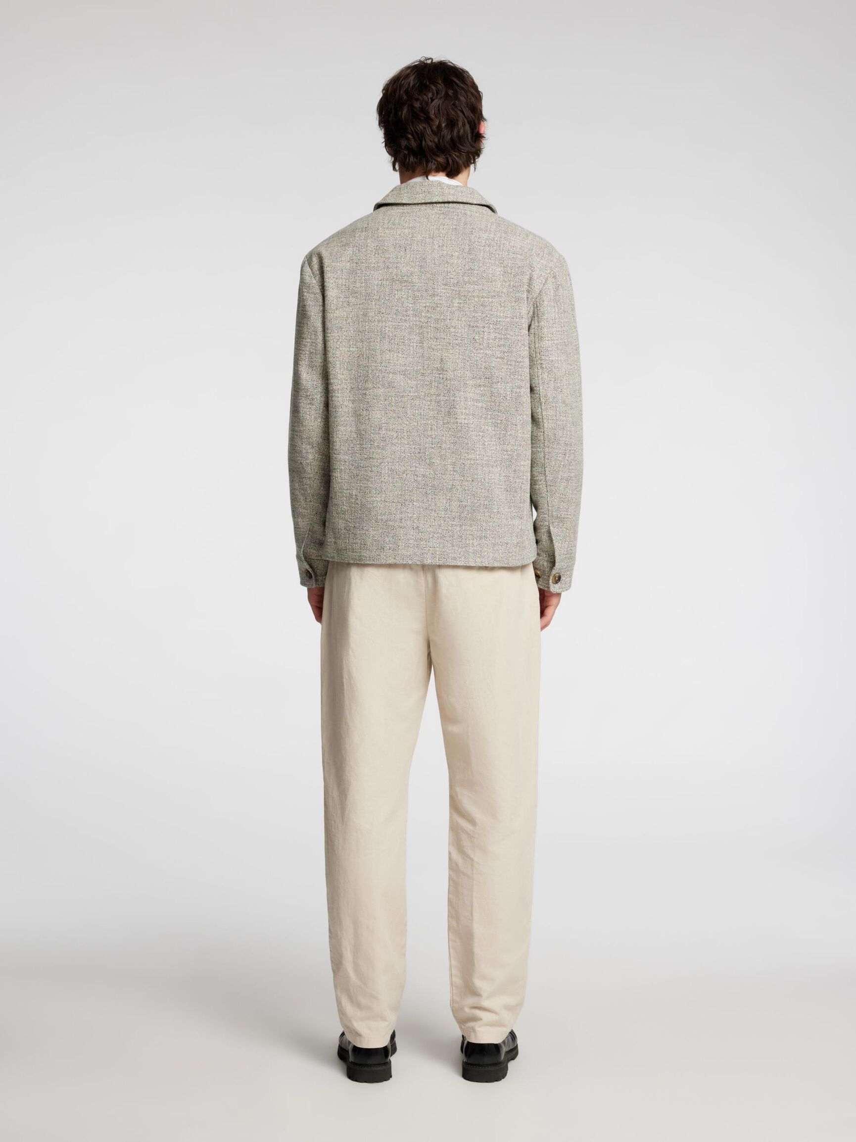 LANGÆRMET OVERSHIRT, Oatmeal, highres
