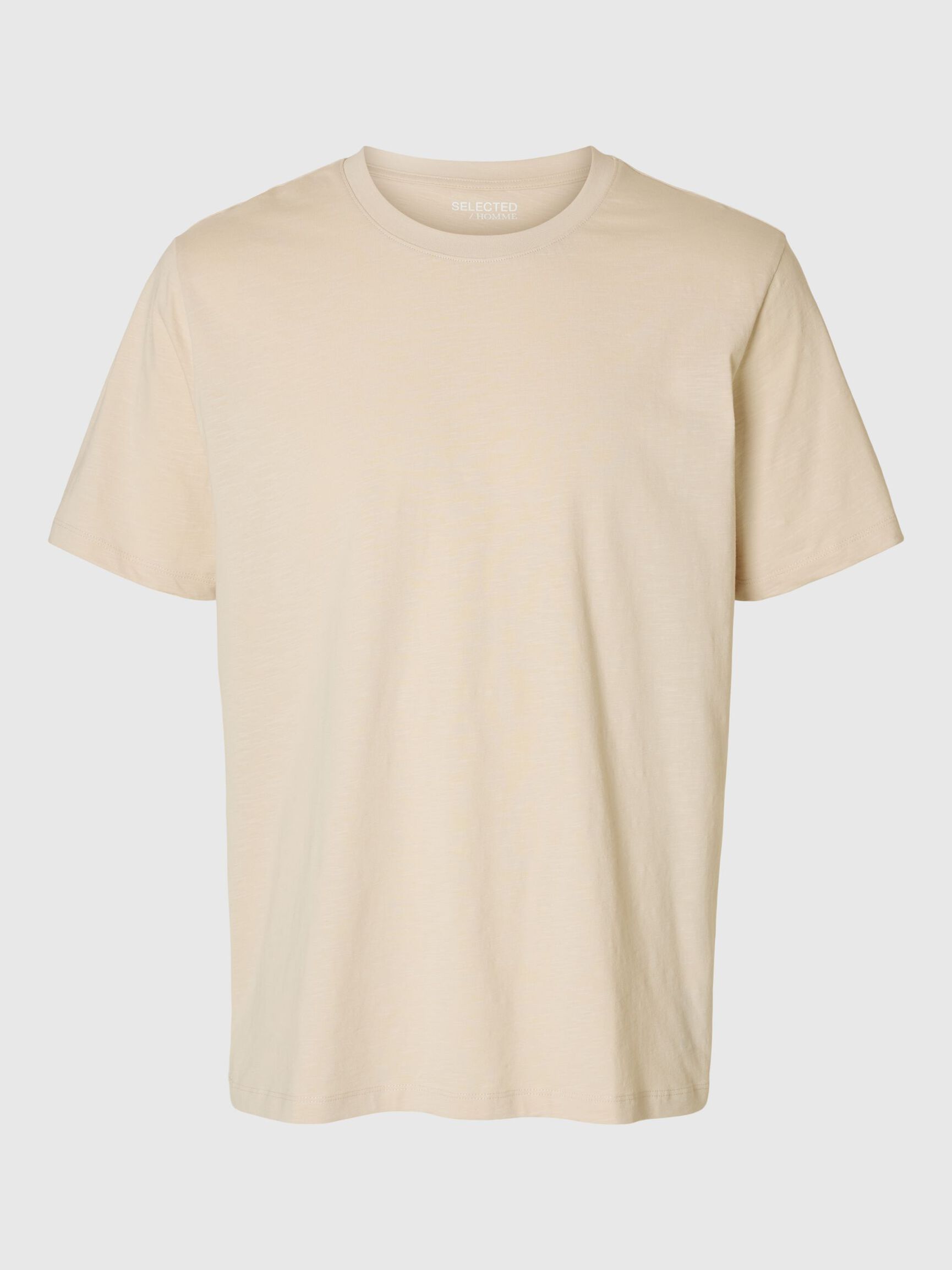 BOMULLS-SLUB T-SHIRT, Oatmeal, highres