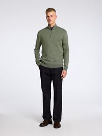 HALF-ZIP STRICKPULLOVER, Kalamata, highres
