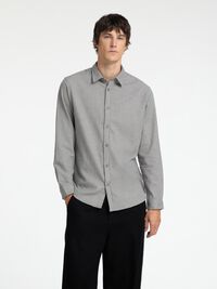 FLANELLE CHEMISE, Medium Grey Melange, highres