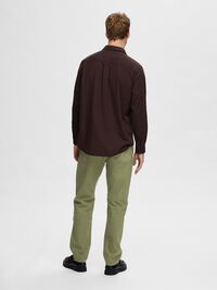 LONG-SLEEVED FLANNEL SHIRT, Chocolate Torte, highres
