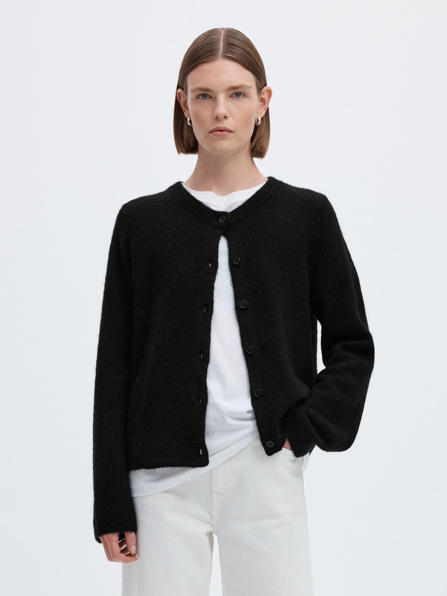 CARDIGAN, Black, highres