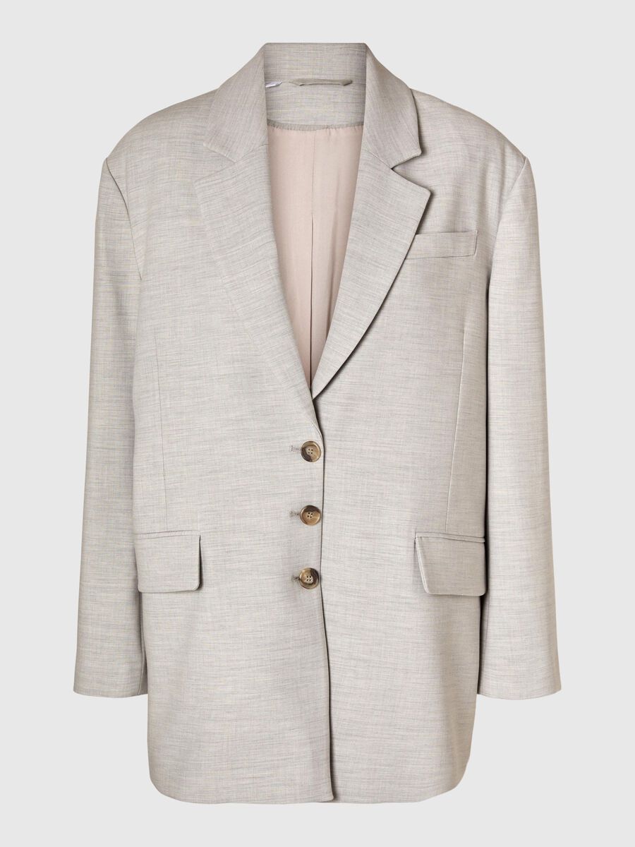Selected VISKOSEMIX OVERSIZED BLAZER, Dove, highres - 16094929_Dove_1127384_001.jpg