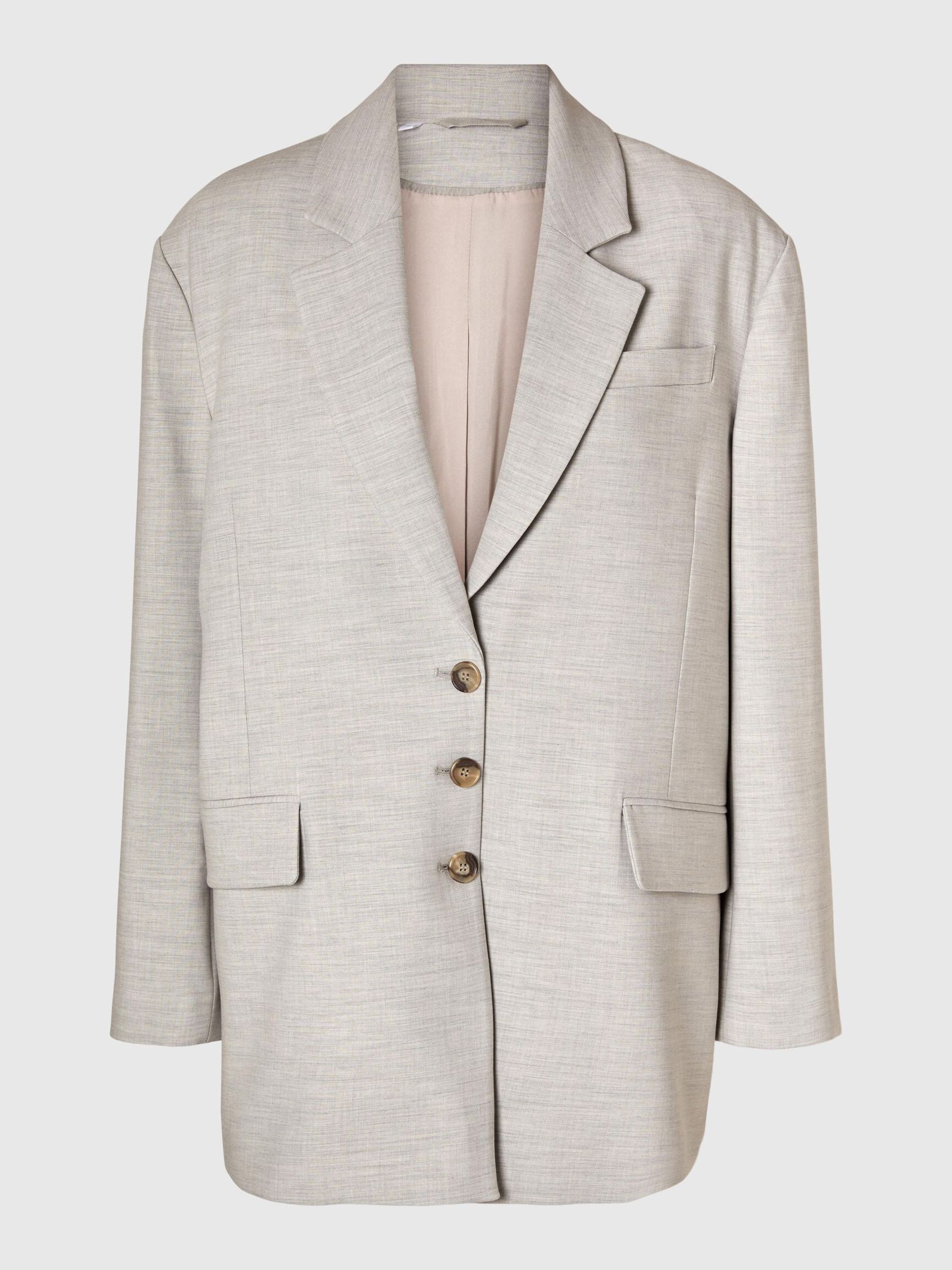 VISKOSEMIX OVERSIZED BLAZER, Dove, highres
