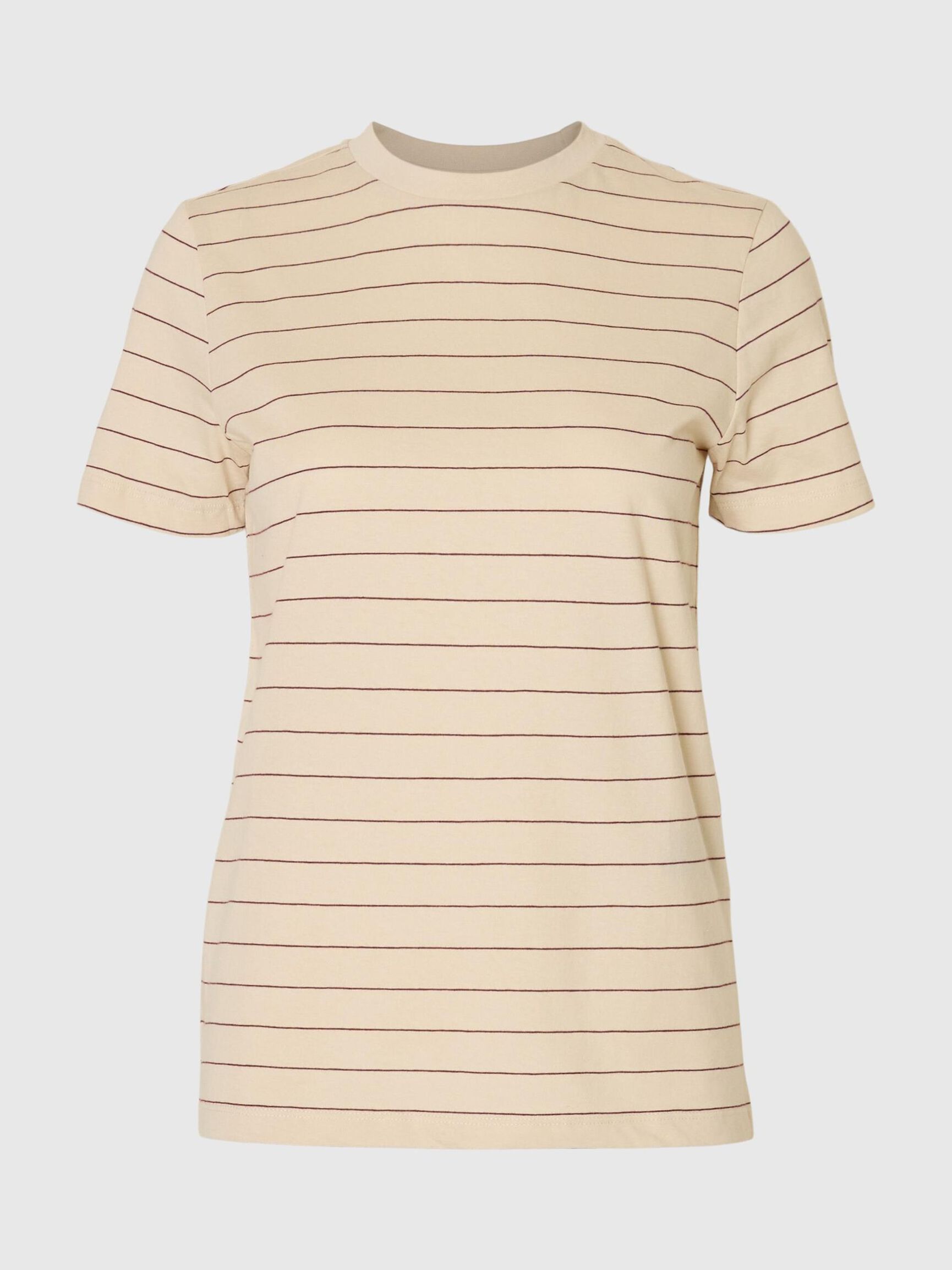 GESTREEPT KATOEN T-SHIRT, Oatmeal, highres