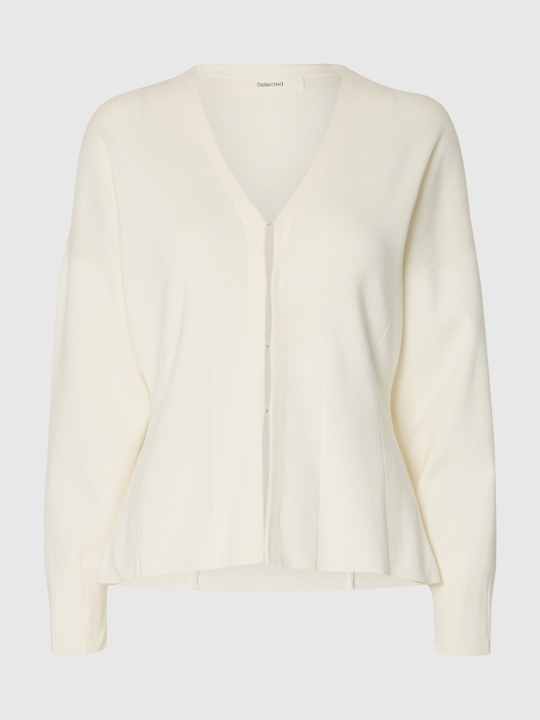 COTTON CARDIGAN, Egret, highres