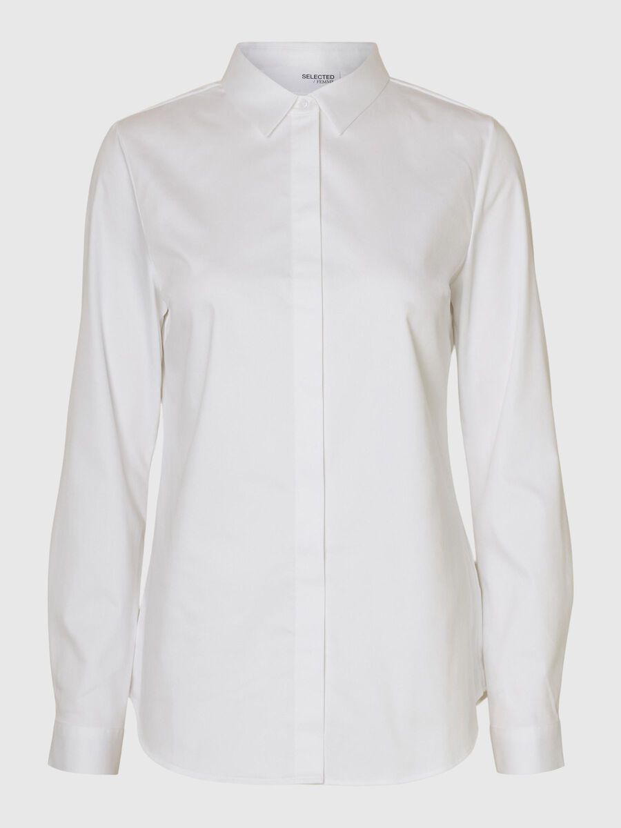 Selected NAUWSLUITEND OVERHEMD MET LANGE MOUWEN, Bright White, highres - 16097573_BrightWhite_001.jpg