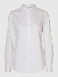 TÆTSIDDENDE LANGÆRMET SKJORTE, Bright White, highres
