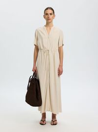 KURZARM BLUSENKLEID, Sandshell, highres
