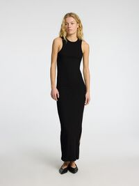 GERIBD KATOEN MAXI JURK, Black, highres