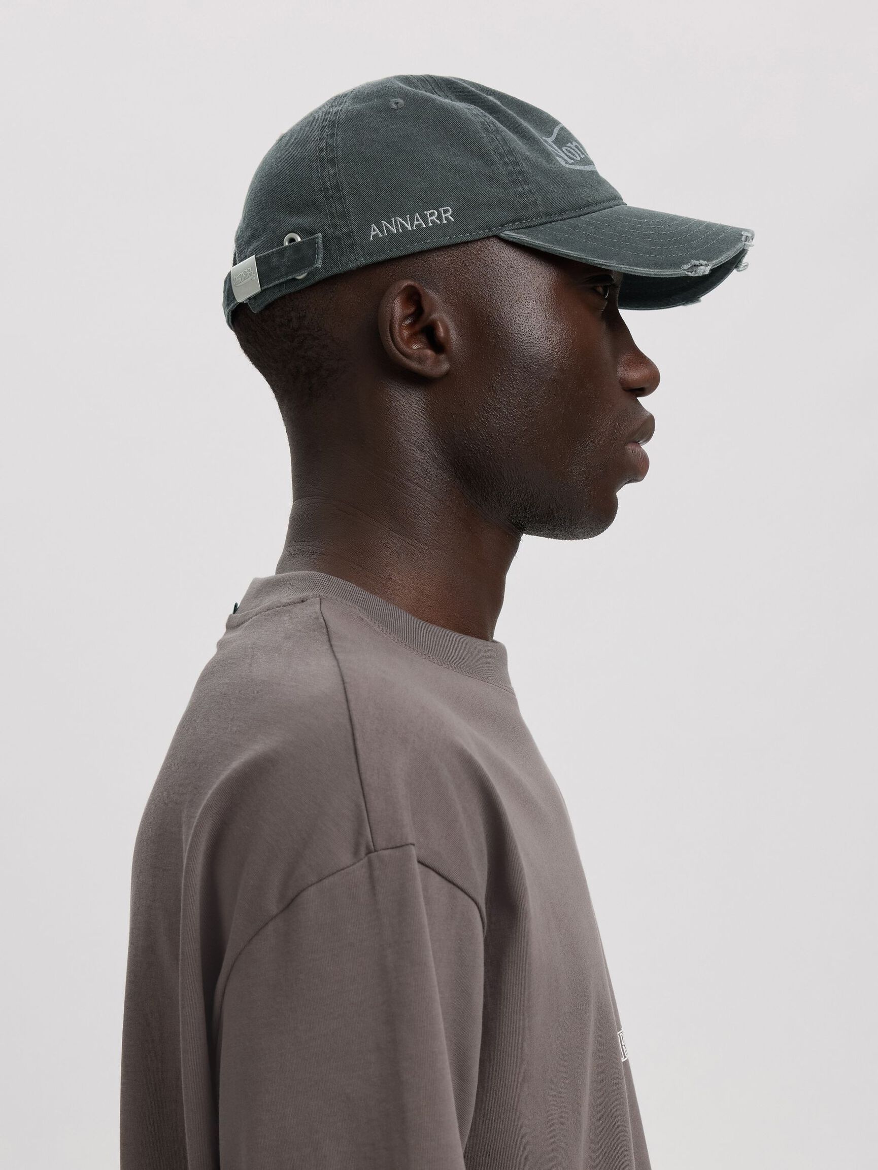 DISTRESSED CAP, Dark Grey, highres