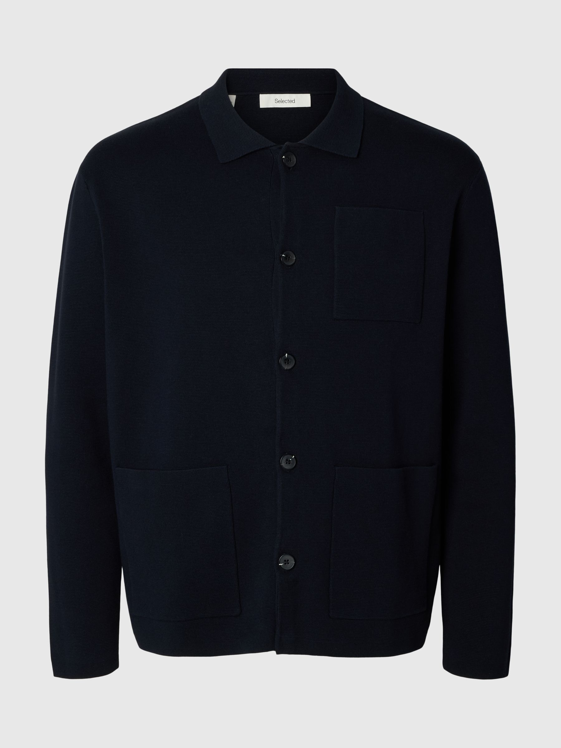 RELAXED FIT GEBREID VEST, Sky Captain, highres