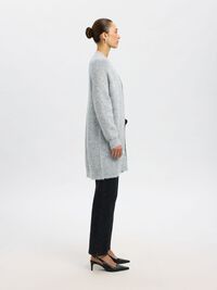 LANG GEBREID VEST, Light Grey Melange, highres