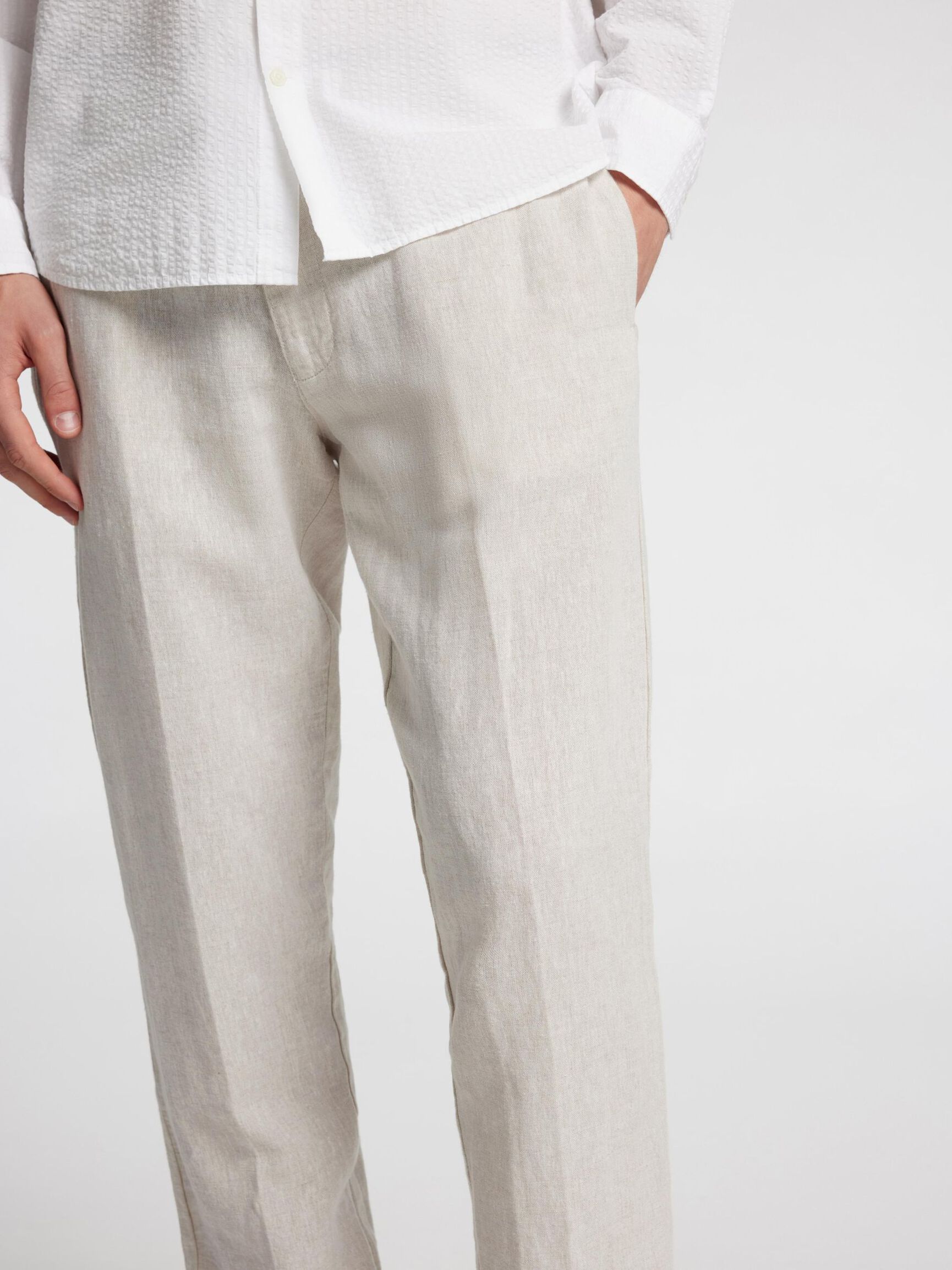 196 STRAIGHT FIT BUKSE I LINBLANDING, Pure Cashmere, highres