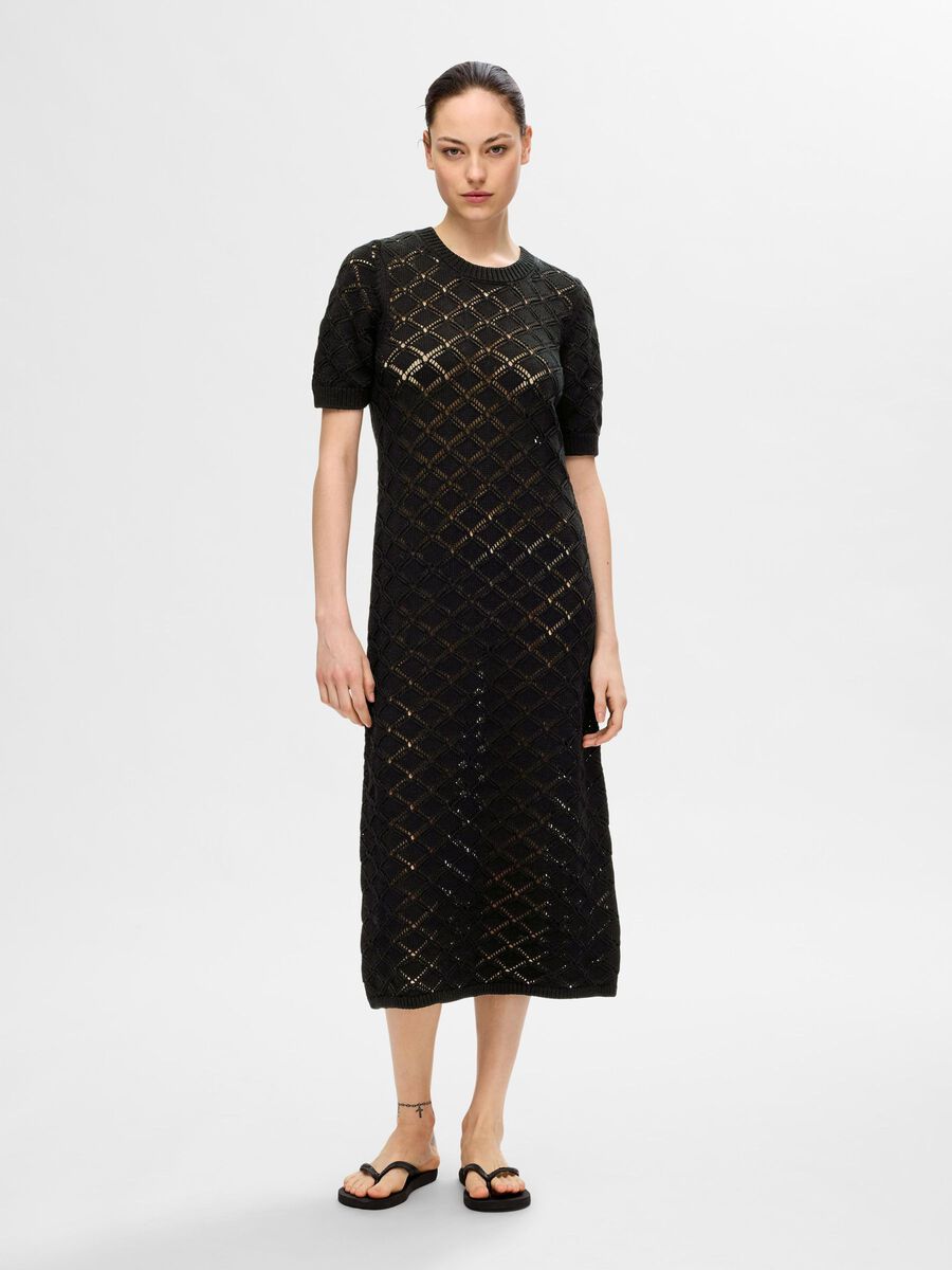Selected GEBREIDE MAXI JURK, Black, highres - 16093756_Black_003.jpg