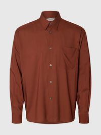 RELAXED FIT LONG SLEEVED SHIRT, Cherry Mahogany, highres