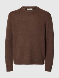 WOOL BLEND RELAXED FIT JUMPER, Chocolate Chip, highres