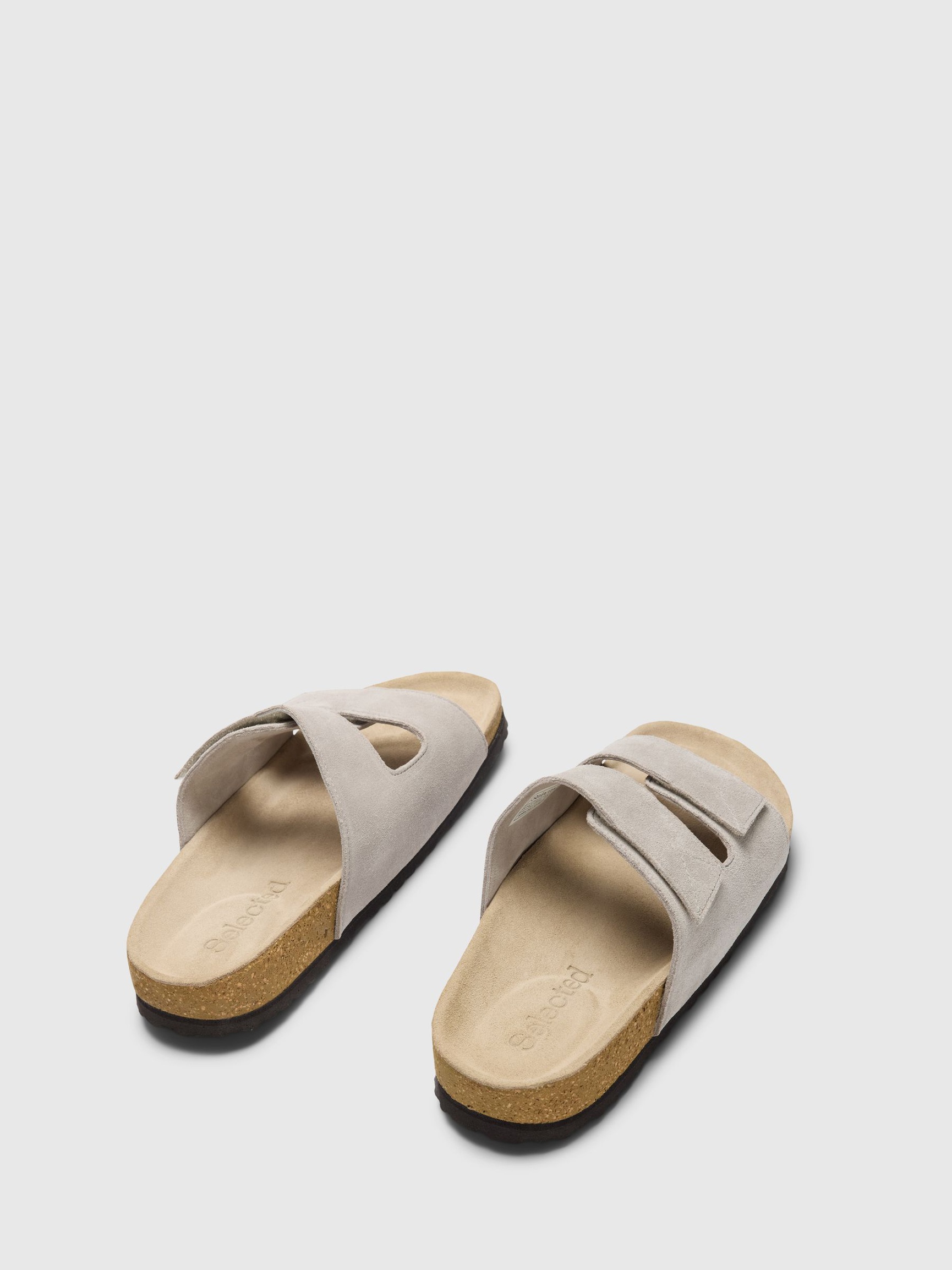 SUEDE SLIDERS, Aqua Gray, highres