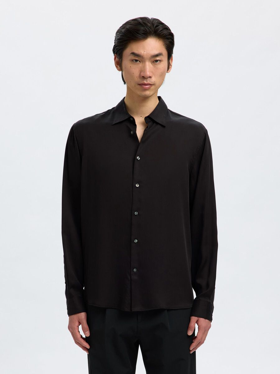 Selected RELAXED FIT SATINSKJORTE, Black, highres - 16095736_Black_003.jpg
