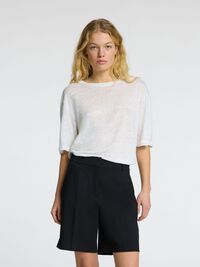LINEN T-SHIRT, Bright White, highres