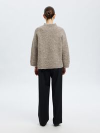 WOOL BLEND  PULLOVER, Steel Gray, highres