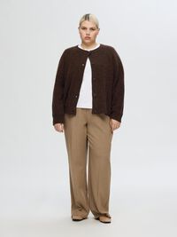 LANGE MOUWEN VEST, Coffee Bean, highres