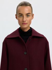 WOOL BLEND LONG COAT, Tawny Port, highres