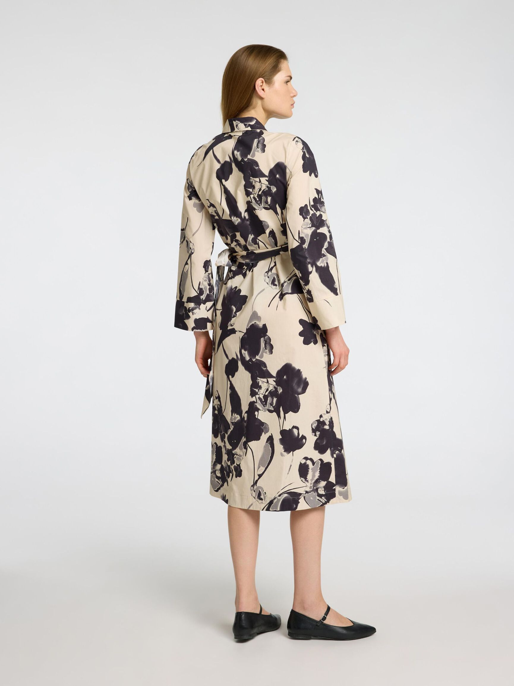 PRINTED SHIRT DRESS, Birch, highres