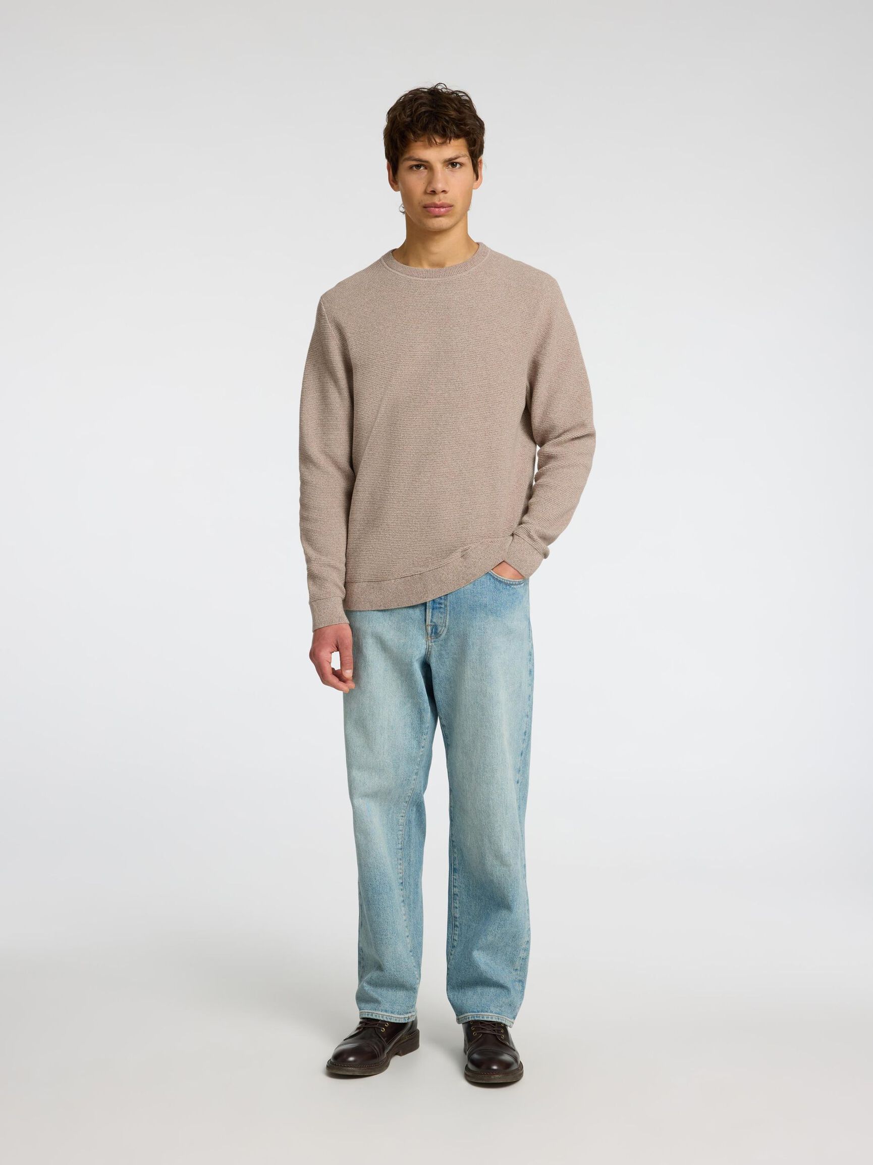 MAGLIONE GIROCOLLO, Oatmeal, highres