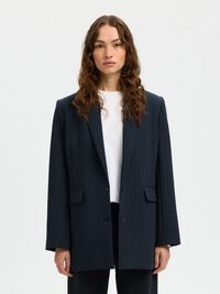 VISCOSE BLEND OVERSIZED BLAZER, Dark Sapphire, highres