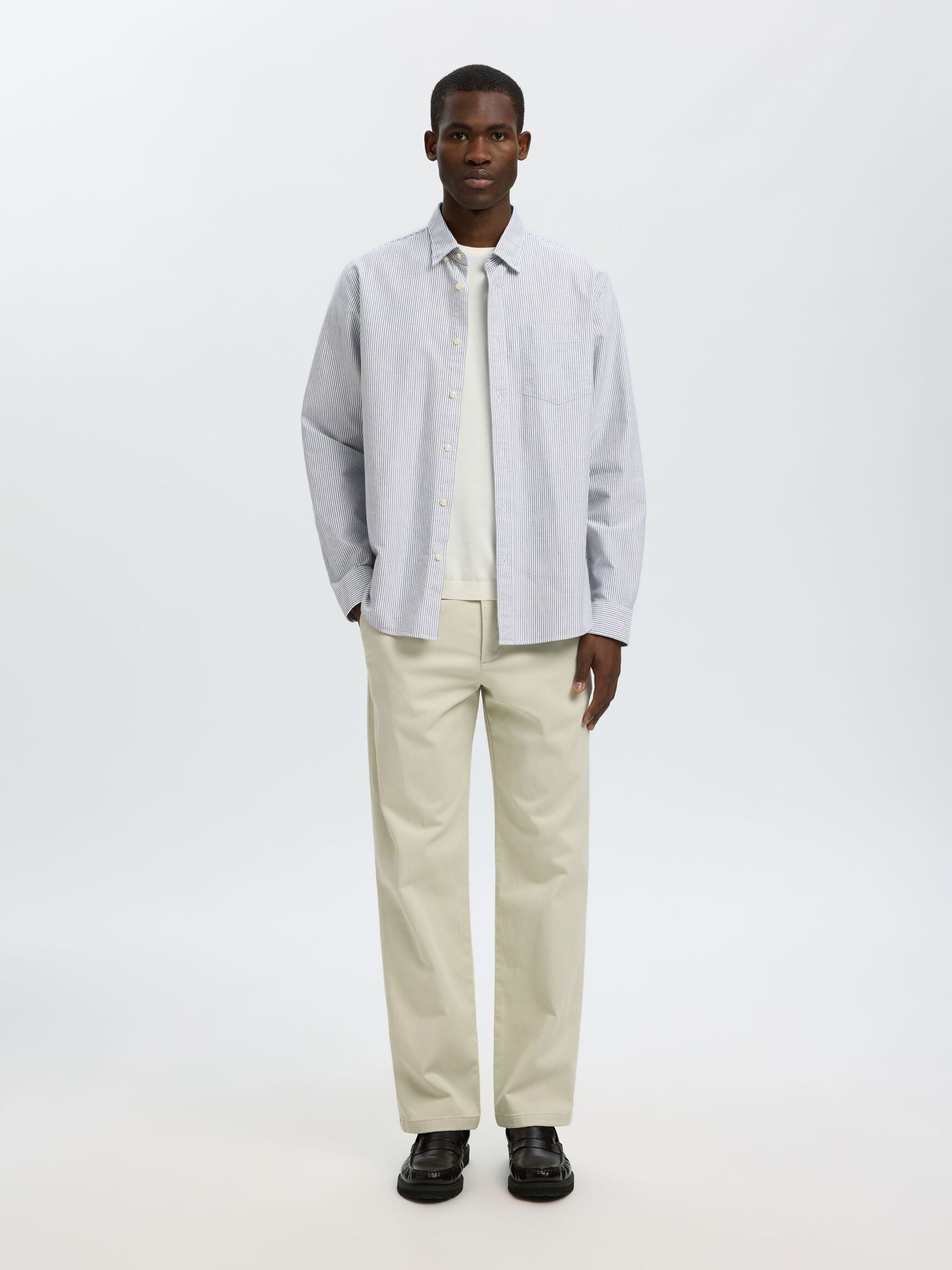 OXFORD LONG SLEEVED SHIRT, Bright White, highres