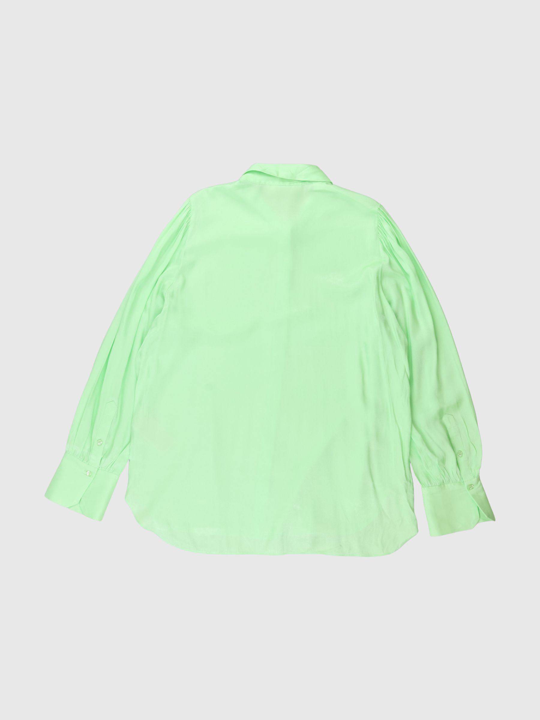 SATIN SHIRT, Pistachio Green, highres