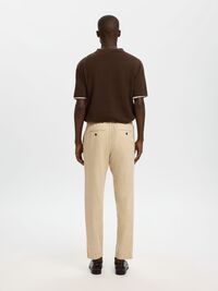 SLIM TAPERED LINEN BLEND TROUSERS, Incense, highres
