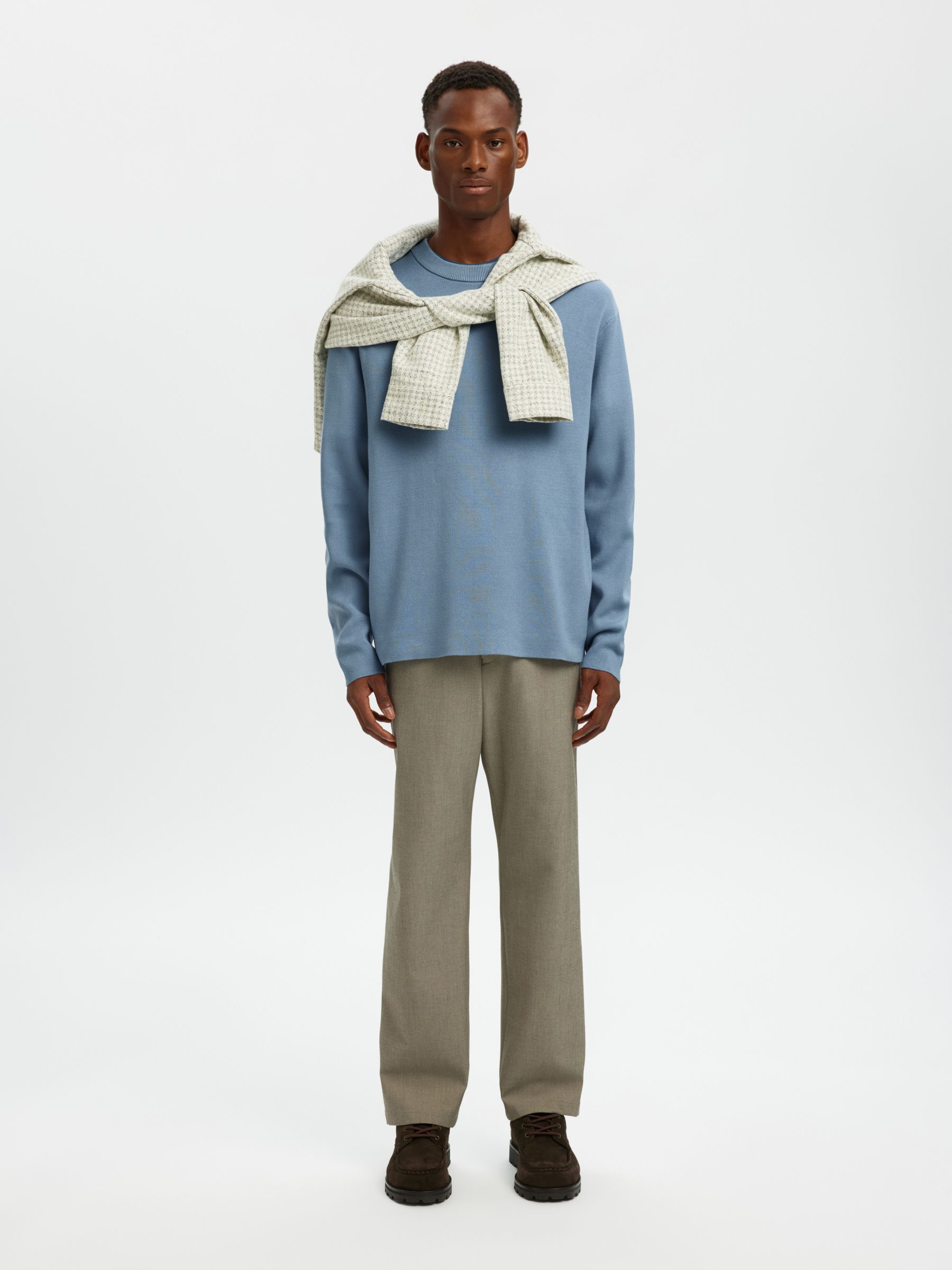 RELAXED FIT PULLOVER, Dusty Blue, highres