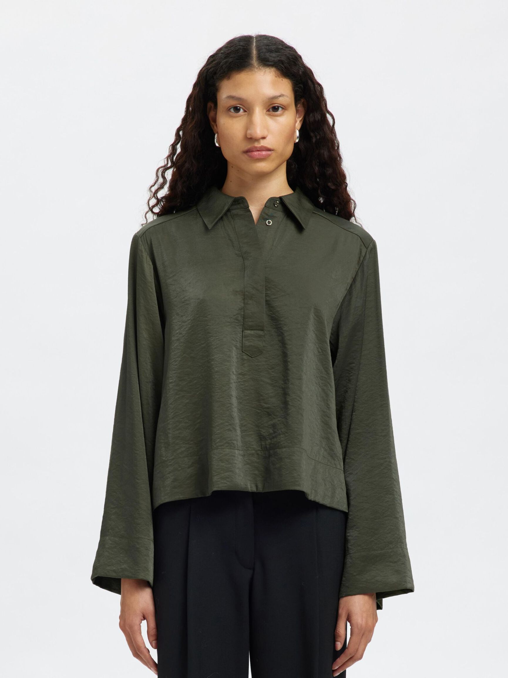 VISKOSEMIX CROP-BLUSE, Deep Depths, highres