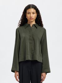 VISKOSEMIX CROP-BLUSE, Deep Depths, highres
