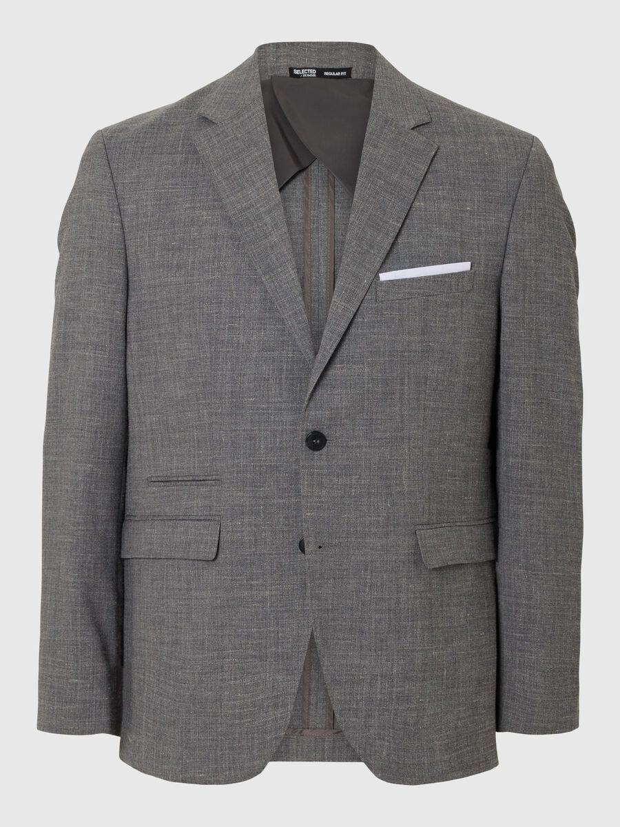 Selected SLIM FIT EINREIHIGER BLAZER, Grey, highres - 16087870_Grey_001.jpg