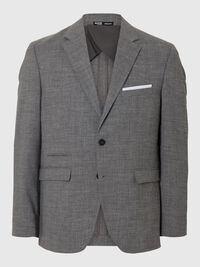 SLIM FIT SINGLE-BREASTED BLAZER, Grey, highres