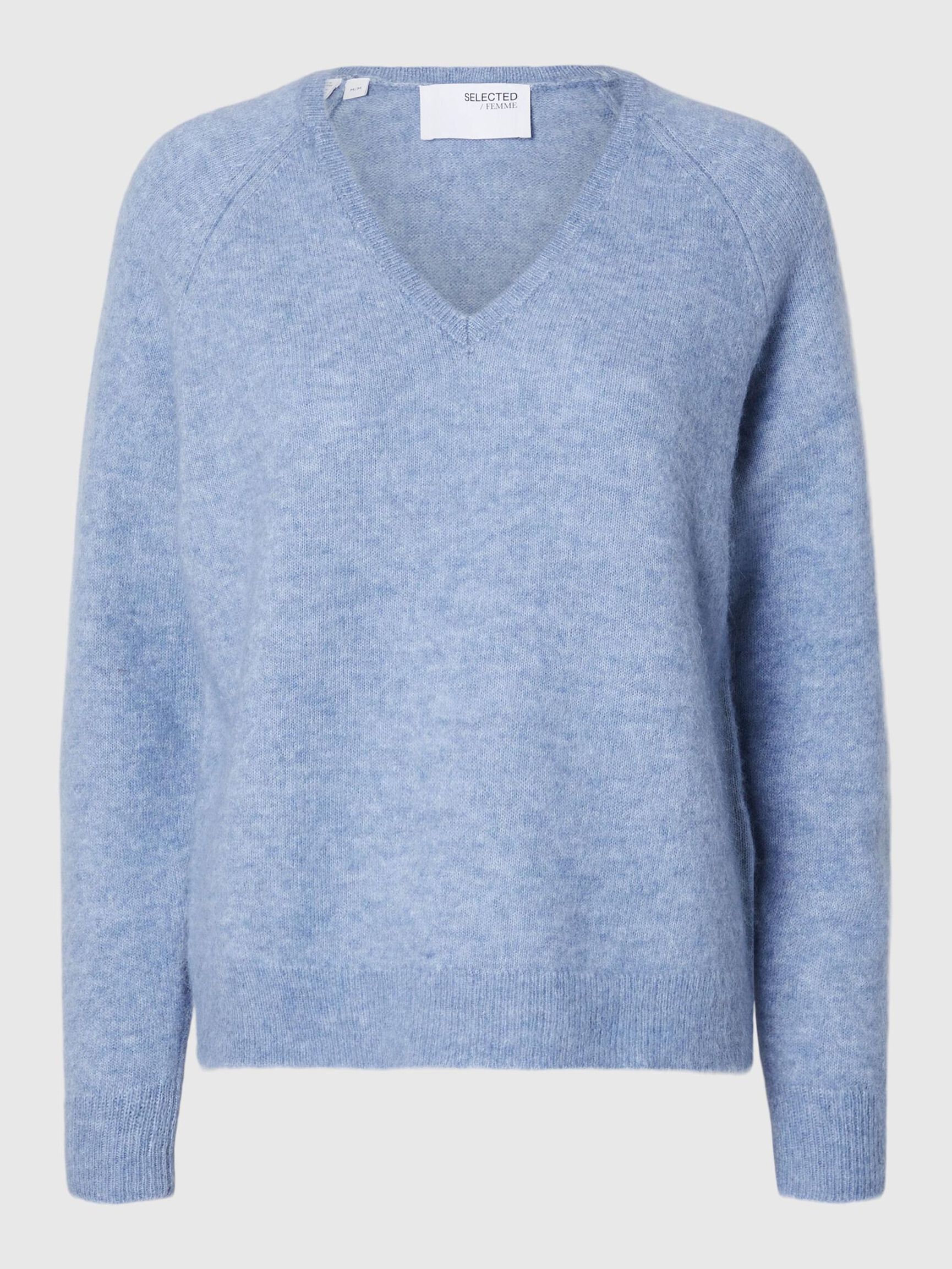 WOLLGEMISCH V-AUSSCHNITT PULLOVER, Endless Sky, highres