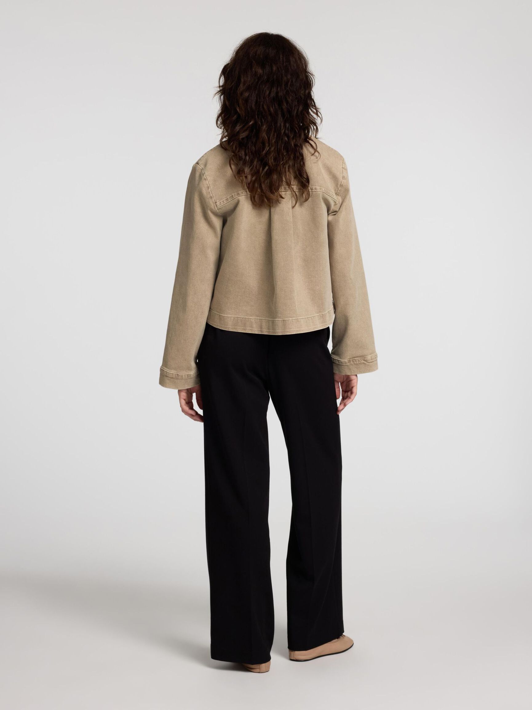 BOXY FIT JEANSJACKE, Beige Denim, highres