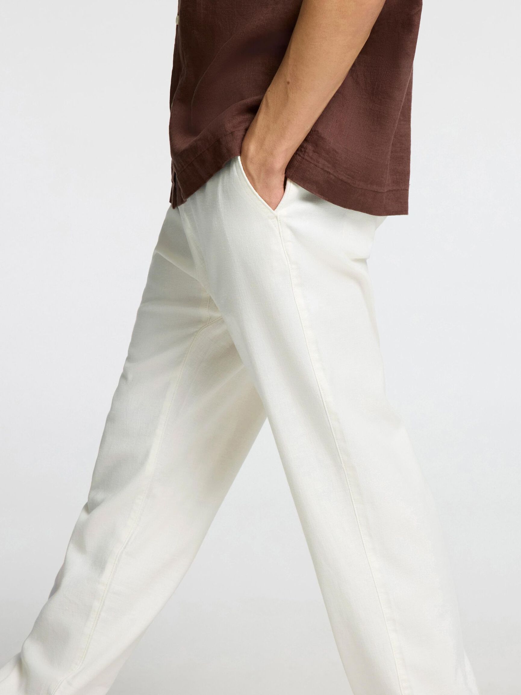 220 LOOSE FIT BUKSE I LINBLANDING, Cloud Dancer, highres