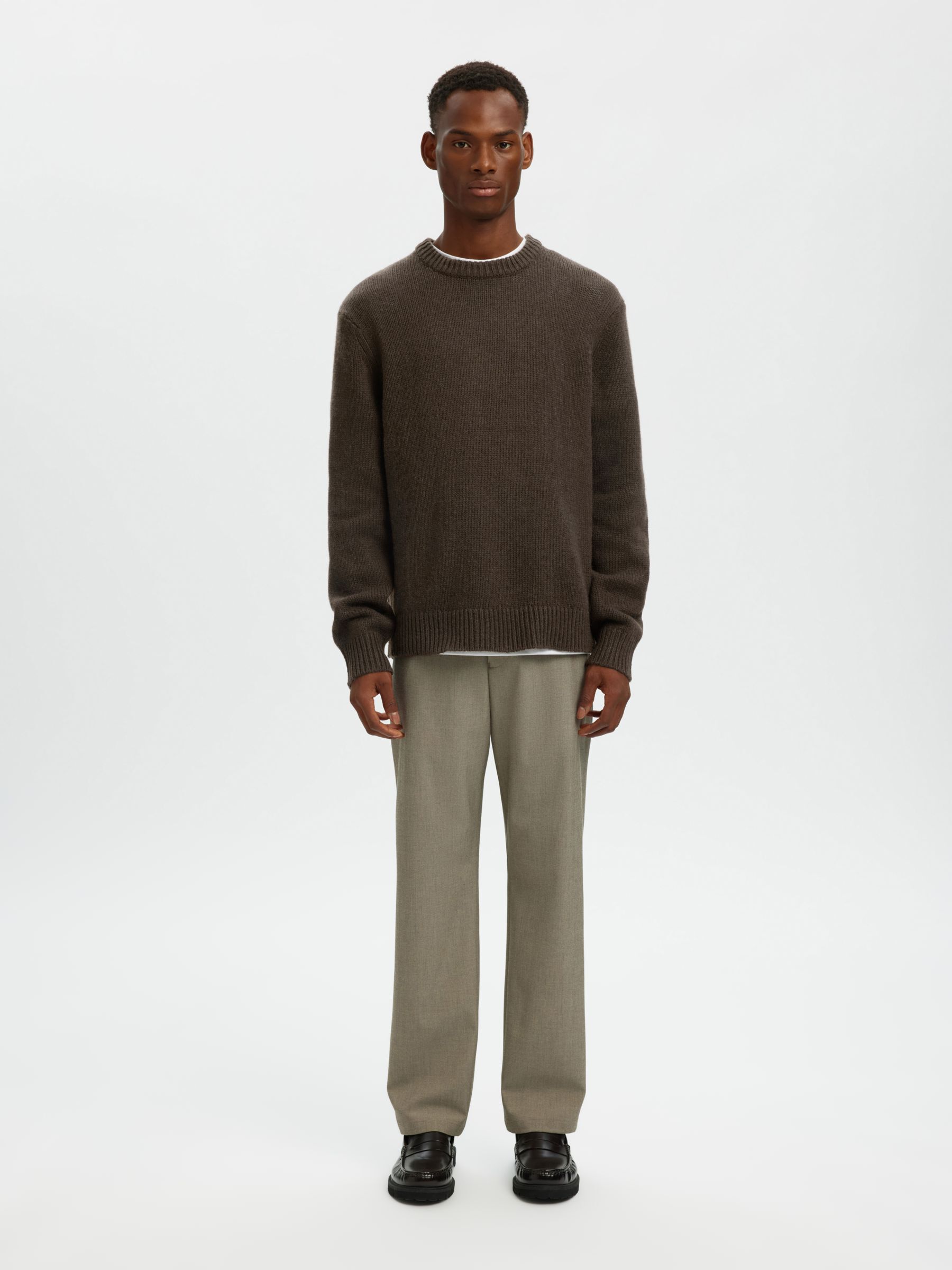 RELAXED FIT WOLLGEMISCH PULLOVER, Demitasse, highres