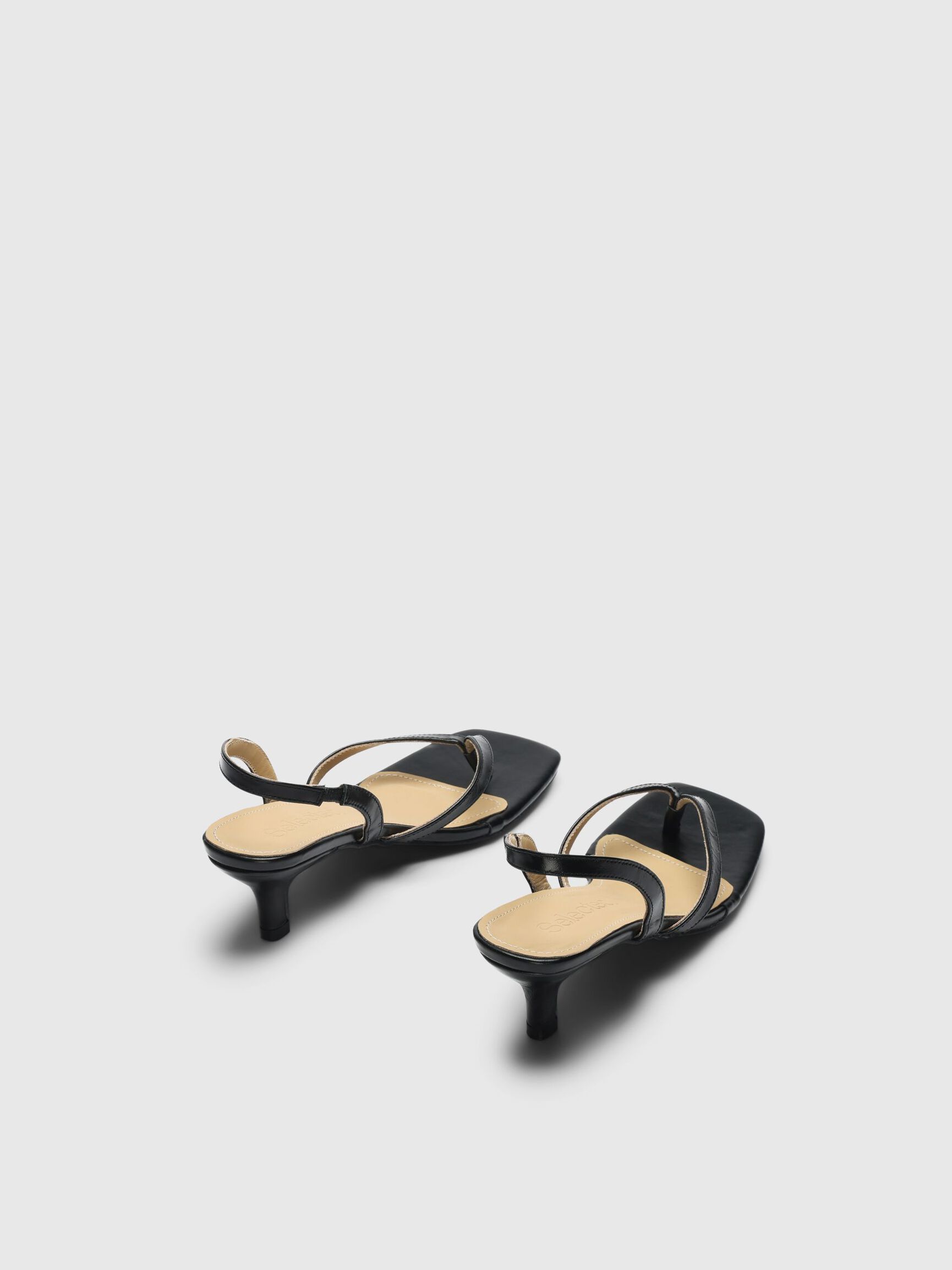LEDER SANDALEN MIT BREITEN RIEMEN, Black, highres