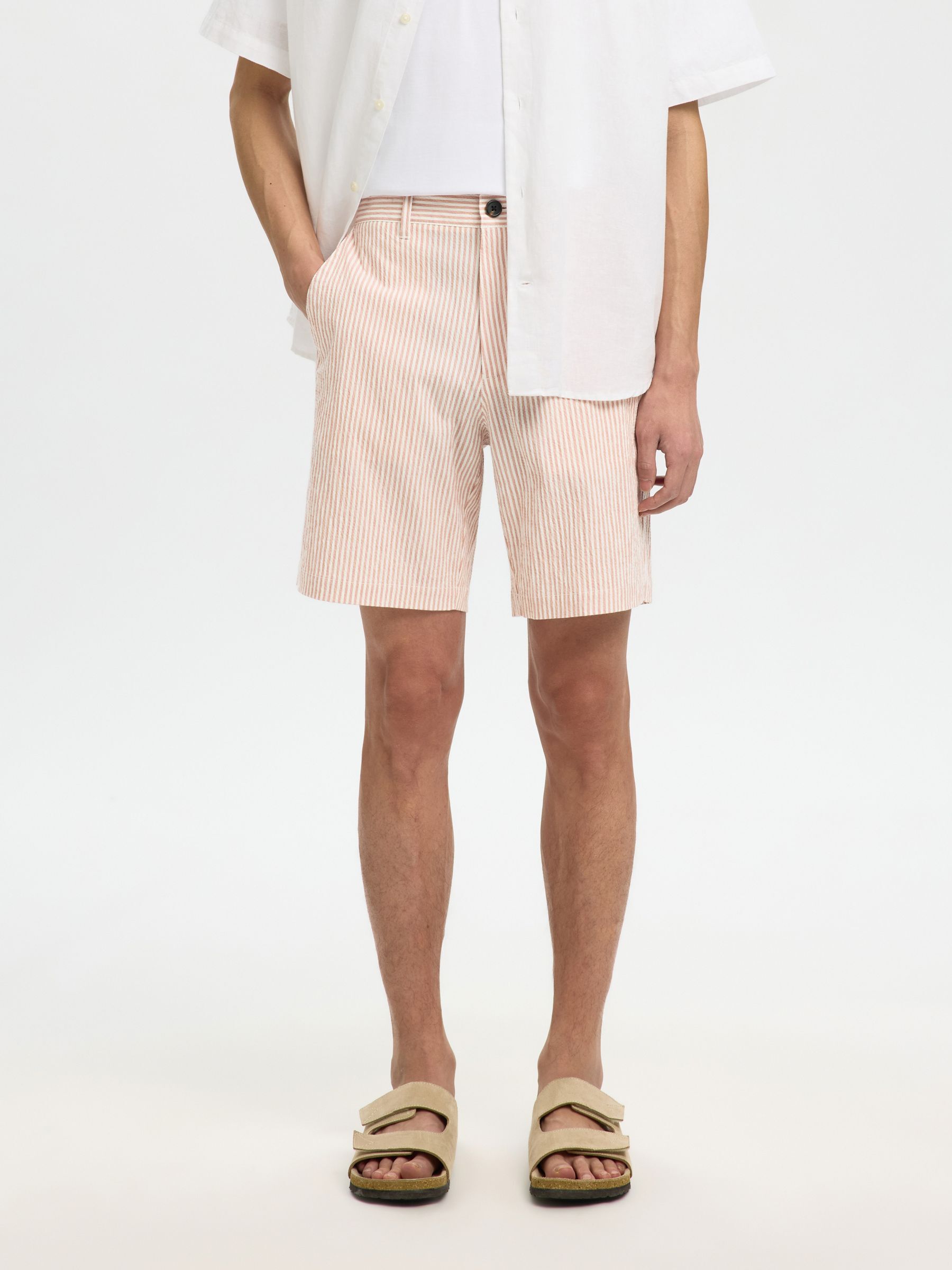 SEERSUCKER SHORTS, Rose Dawn, highres