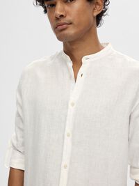 100% LEINEN LANGARMHEMD, Bright White, highres