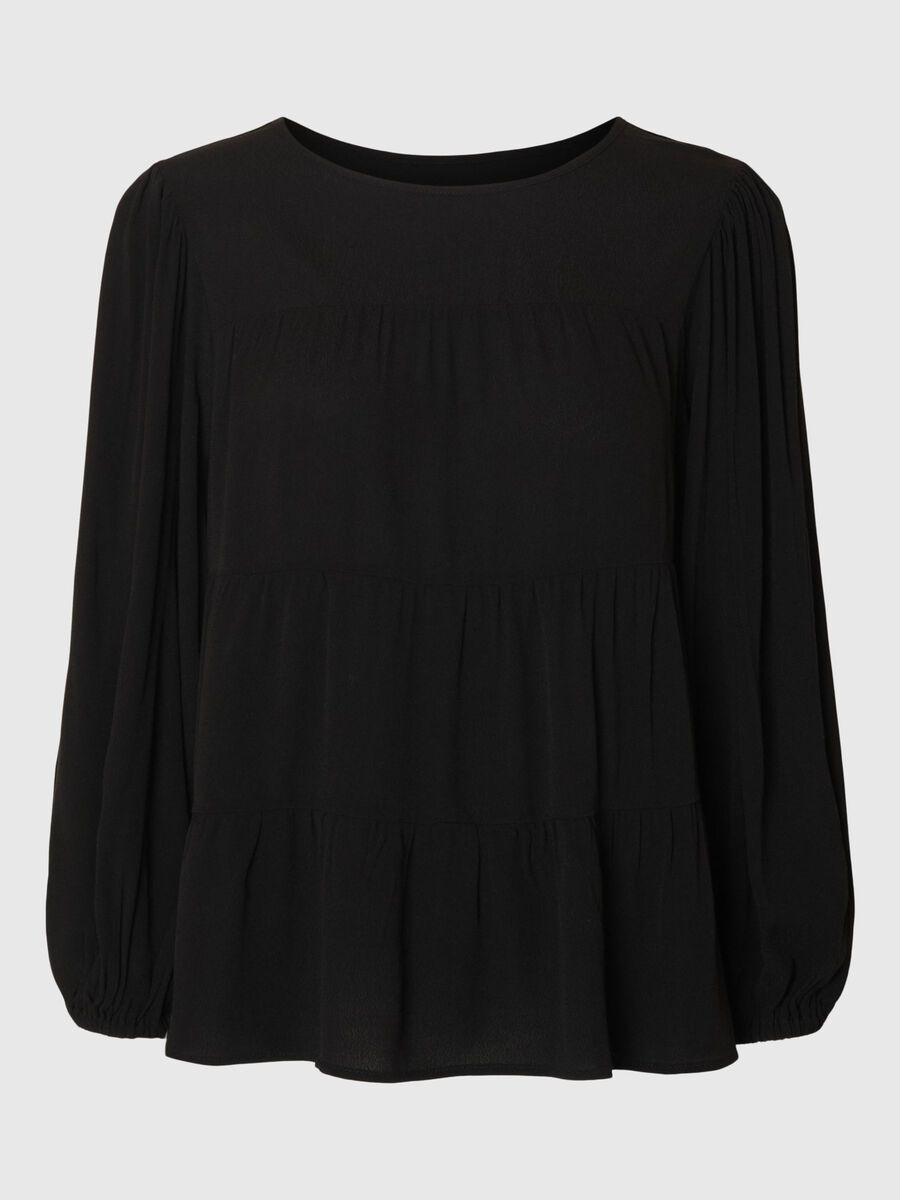 Selected VISKOSEMIX BLUSE, Black, highres - 16097969_Black_001.jpg