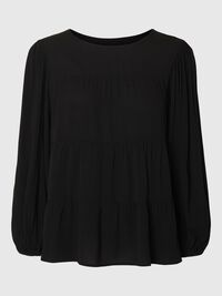 VISKOSEBLANDING BLUSE, Black, highres