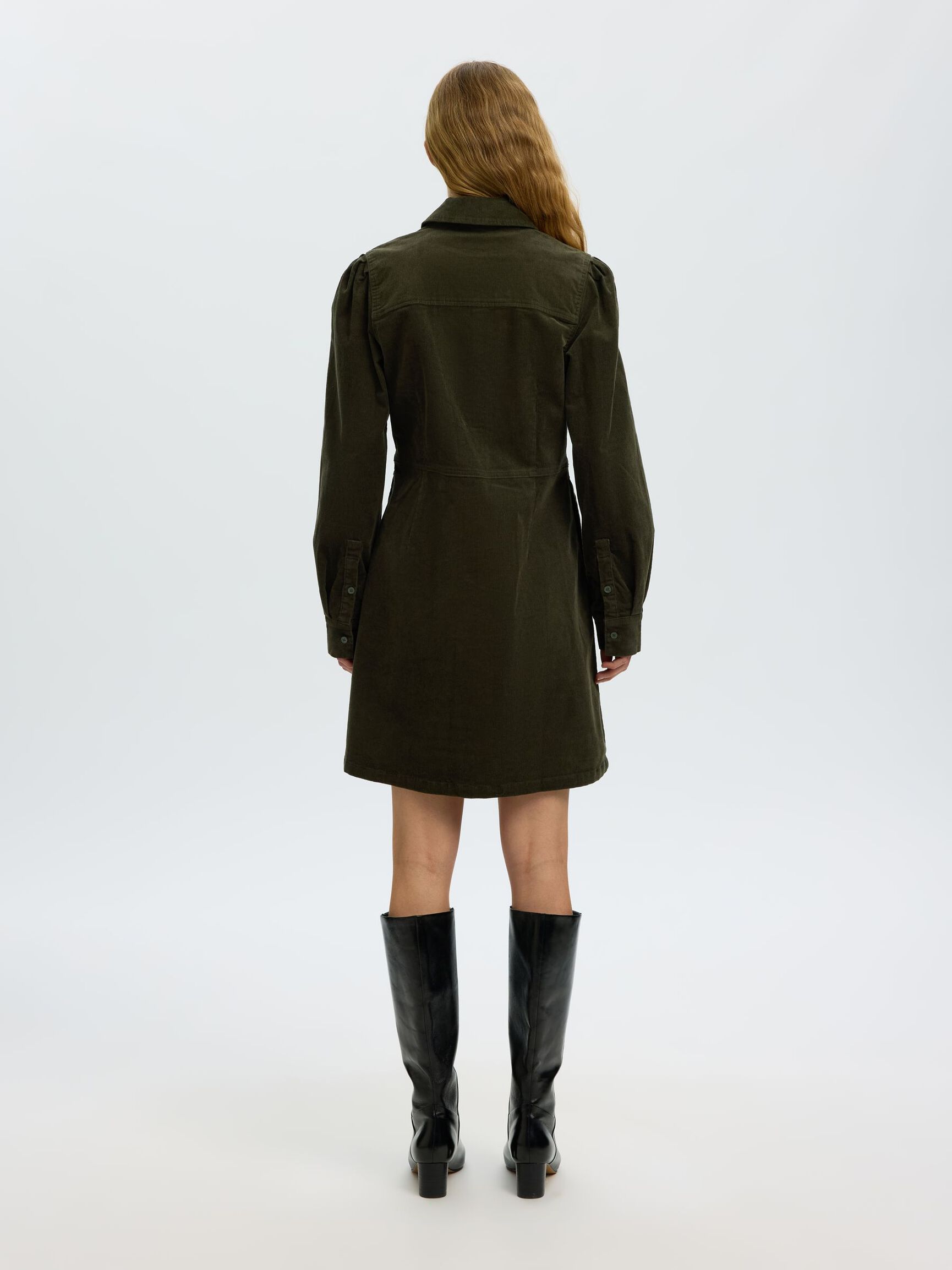 COTTON CORDUROY MINI DRESS, Deep Depths, highres
